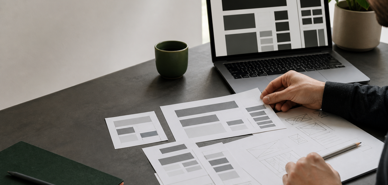 Kurumsal web tasarım süreci Kurumsal web tasarım sürecinde responsive sayfa planları ve dizüstü bilgisayar